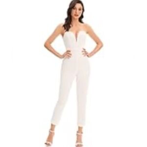 White Strapless Jumpsuit